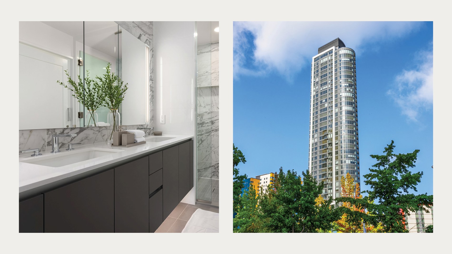 Robern styled bathroom side by side tower